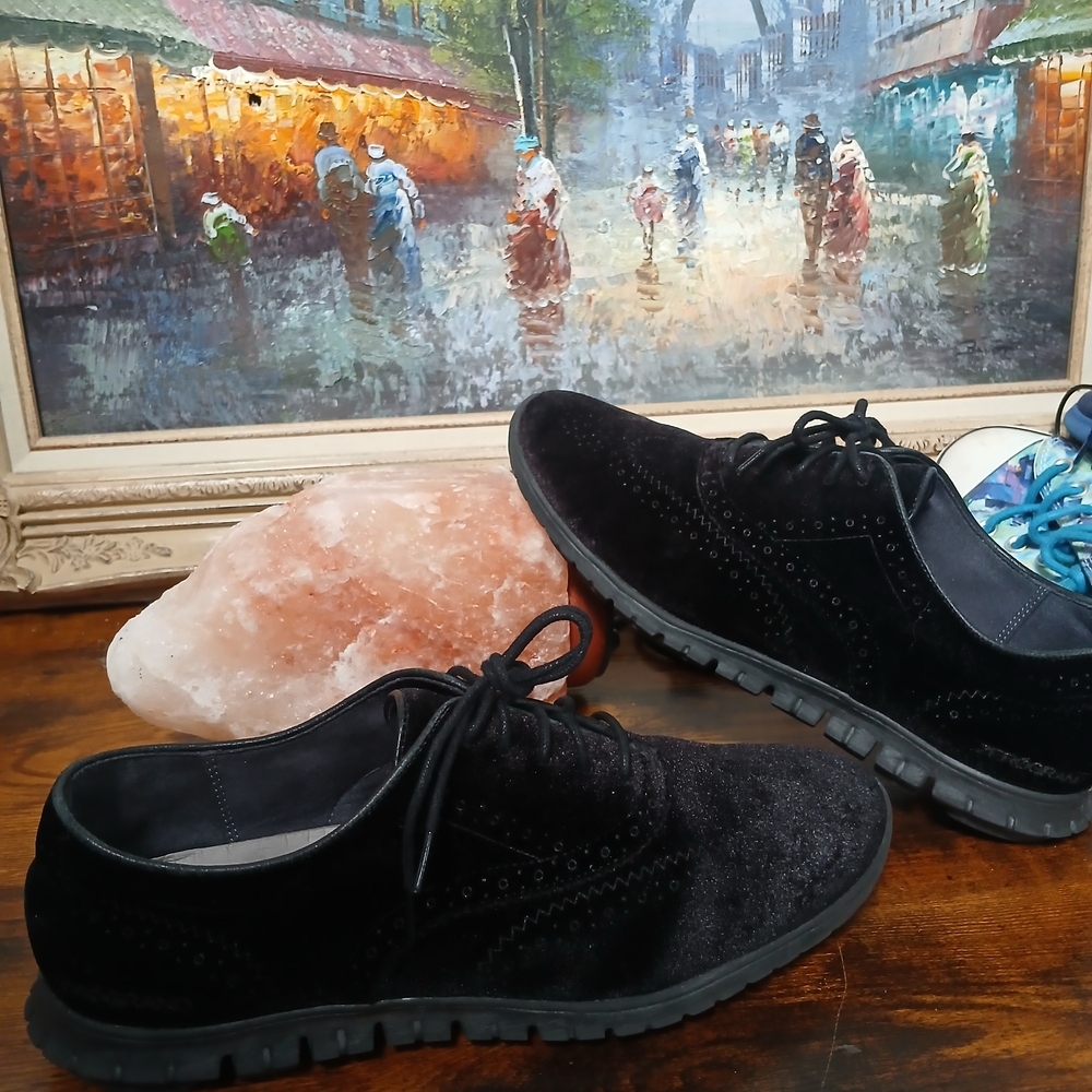 Cole Haan Black Velvet Oxfords 8.5 - Picture 5 of 6